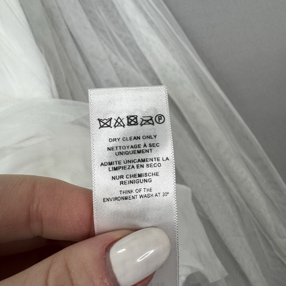 ASOS Bridal Elizabeth Long Sleeve Wedding Dress Womens 8 White Beaded Tulle Gown - Picture 14 of 14